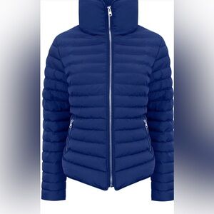 HONEY FUNNEL NECK QUILTED JACKET IN MAZARINE BLUE - TOKYO LAUNDRY